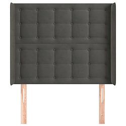 Avis Maison Chic Tête de lit scandinave avec oreilles,meuble de chambre Gris foncé 103x16x118/128 cm Velours -MN54506