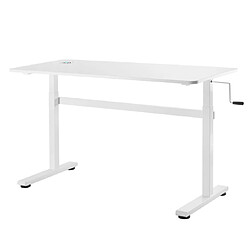 Bureau Ergo Office réglable en hauteur max 117cm, max 40 kg, avec un plan de travail assis/debout, ER-401 W couleur blanc