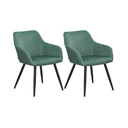 Beliani Chaise de salle à manger Set de 2 Velours Vert foncé CASMALIA