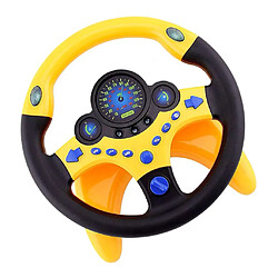 Volant co-pilote de simulation avec base pour jouet de voiture pour enfants, jaune