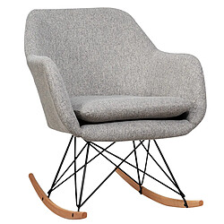 Helloshop26 Chaise à bascule d'appoint chaise d'appoint à bascule dossier ergonomique haut accoudoirs en bois de hêtre massif coussin de siège rembourré gris 20_0002278