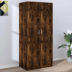 vidaXL Garde-robe Chêne fumé 80x52x180 cm Bois d'ingénierie