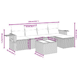 Avis vidaXL Salon de jardin avec coussins 6pcs mélange beige résine tressée