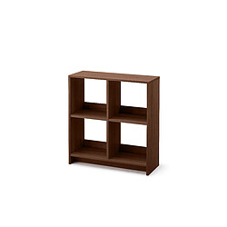 Iris Ohyama, Cube de rangement en bois, Bureau, Salon - WOS-4, L 69 x P 26,5 x H 75,8 cm, Brun