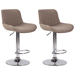 Non Lot de 2 tabourets de bar Lentini tissu chrome