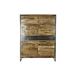 Pegane Armoire en bois et en acier avec 2 tiroirs 4 portes et 4 étagères - Largeur 120 x Hauteur 161 x Profondeur 41cm