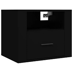 vidaXL Table de chevet murale Noir 50x36x40 cm