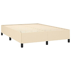 Avis vidaXL Sommier à lattes de lit avec matelas Crème 140x190 cm Tissu