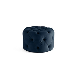 Lisa Design Gallata - pouf Chesterfield rond - en velours Gallata - pouf Chesterfield rond - en velours - Bleu