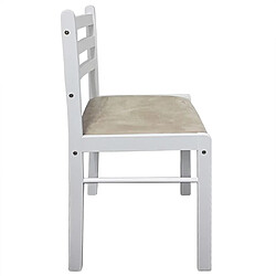 Acheter vidaXL Chaises à manger lot de 2 blanc hévéa solide et velours