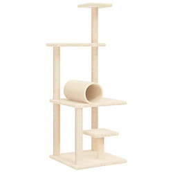 Arbre à chat avec griffoirs,niche pour chat en sisal crème 136 cm -MN28730