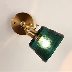 Universal Marteau vert foncé lampe murale en verre salon chambre balcon miroir face lit lampe murale en laiton pas cher