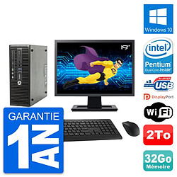 PC HP 400 G3 SFF Ecran 19" Intel G4400 RAM 32Go Disque 2To Windows 10 Wifi · Occasion 