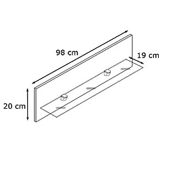 Avis Mpc Etagère Laquée Noir En Bois Et Verre + LED Blanc (hxlxp): 20 X 98 X 19