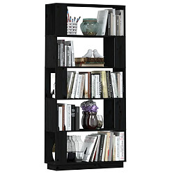 Acheter vidaXL Bibliothèque/Séparateur de pièce Noir 80x25x163,5 cm Pin massif