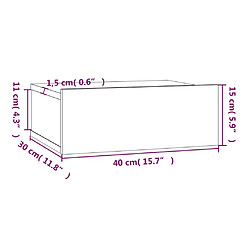 vidaXL Table de chevet flottante Chêne marron 40x30x15 cm pas cher