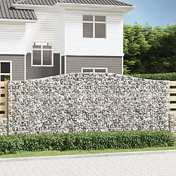 vidaXL Paniers à gabions arqués 7 pcs 400x30x160/180 cm Fer galvanisé