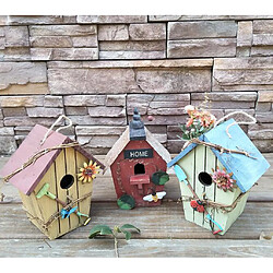 8pc Rustique Maison D'oiseau Décoratif Peint à La Main Patio Suspendu Décor