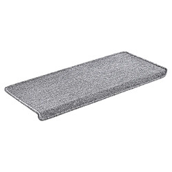 Lot de 15 marchettes d'escalier rectangulaires antidérpantes 65 x 24 cm avec bord gris clair [en.casa]