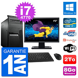 PC Tour Lenovo M93p Ecran 19" Intel i7-4770 RAM 8Go Disque 2To Windows 10 Wifi · Occasion 