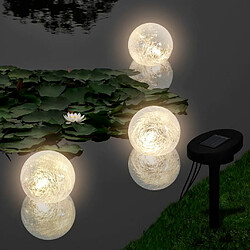 Vidaxl Boule solaire LED flottant 3 pièces - Blanc