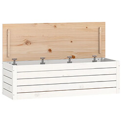 vidaXL Boîte de rangement Blanc 109x36,5x33 cm Bois massif de pin