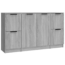 Maison Chic Ensemble de 3 Buffets,commode,console pour rangement Sonoma gris Bois d'ingénierie -MN96621