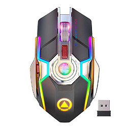 Universal Souris sans fil sans veine RGB Souris gaming Optique laser Noir/Gris 2,4 GHz USB Rechargeable PC Laptop Souris pour gamers 