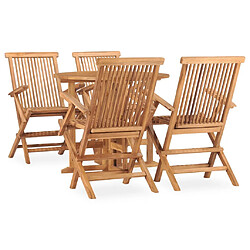 vidaXL Ensemble à manger d'extérieur pliable 5 pcs Bois solide de teck