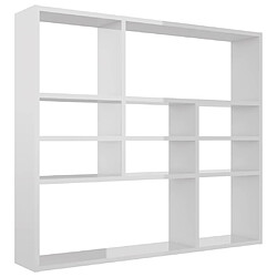 vidaXL Étagère murale Blanc brillant 90x16x78 cm Bois d’ingénierie