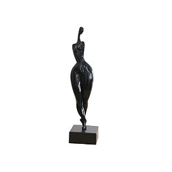 Vente-Unique Grande statue femme en résine - L. 12 x H. 50 cm - Noir - MADISON