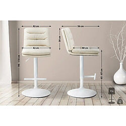 Non Tabouret de bar Damar simili cuir blanc