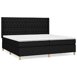 vidaXL Sommier à lattes de lit avec matelas Noir 200x200 cm Tissu