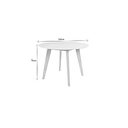 Acheter Miliboo Table ronde blanc et bois D100 cm LEENA