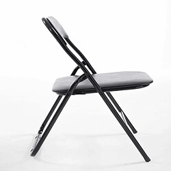 Decoshop26 Chaise de cuisine pliable noir pied en métal noir MED10005