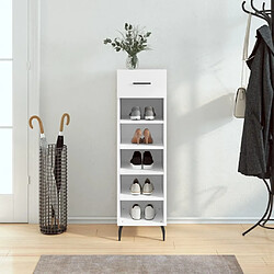 Maison Chic Armoire à Chaussures,Meuble de Rangement à Chaussures blanc 30x35x105 cm bois d'ingénierie -MN72219