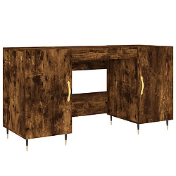 Maison Chic Bureau,Table de travail,bureau de travail pour chambre chêne fumé 140x50x75 cm bois d'ingénierie -GKD49477