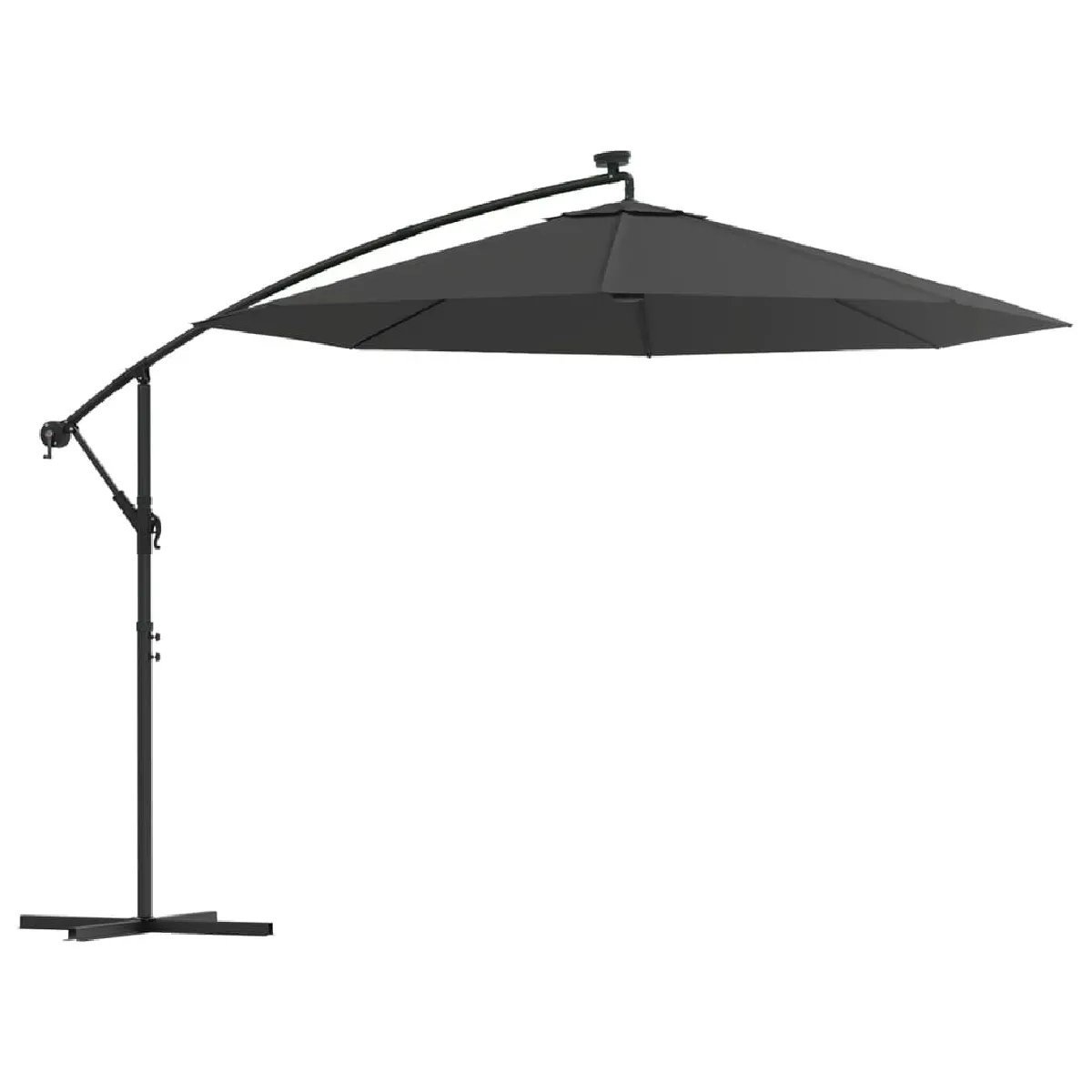 Maison Chic Parasol Jardin | Parasol en porte-à-faux LED et mat en acier 300cm Anthracite - GKD49188