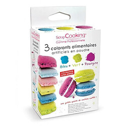 Scrapcooking 3 colorants alimentaires - bleu, vert, pourpre 