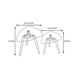 The Home Deco Factory Lot de 2 tables gigognes Galet en verre et bois - Transparent pas cher