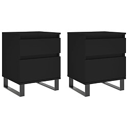 vidaXL Tables de chevet 2 pcs noir 40x35x50 cm bois d’ingénierie