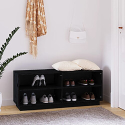 vidaXL Armoire à chaussures Noir 110x34x45 cm Bois de pin massif 