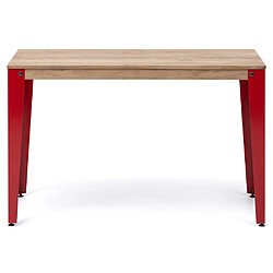 Ds Meubles Table bureau Lunds 110x60 Rouge-Vielli pas cher