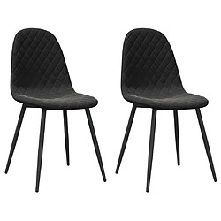 vidaXL Chaises à manger lot de 2 Noir Velours