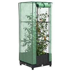 vidaXL Jardinière surélevée avec housse aspect rotin 40x40x123 cm 