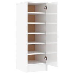 vidaXL Armoire à chaussures Blanc brillant 32x35x92 cm Aggloméré