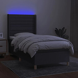 Avis Sommier à lattes et matelas LED,Cadre à lattes de lit pour Adulte Gris foncé 90x200cm Tissu -MN68945