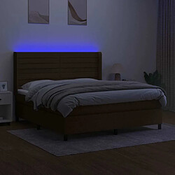 Avis Maison Chic Lit adulte- Lit + matelas + LED,Sommier à lattes de lit matelas et LED Marron foncé 180x200cm -GKD82798