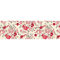 Alter Chemin de cuisine, 100% Made in Italy, Tapis antitache avec impression numérique, Chemin de table antidérapant et lavable, Fleurs - Modèle Baker, cm 180x52