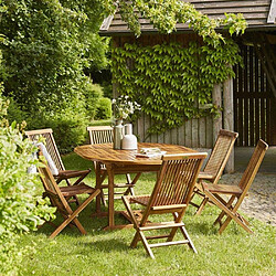 Wilsa Garden Salon de jardin en teck huilé Sofia Table et 6 chaises